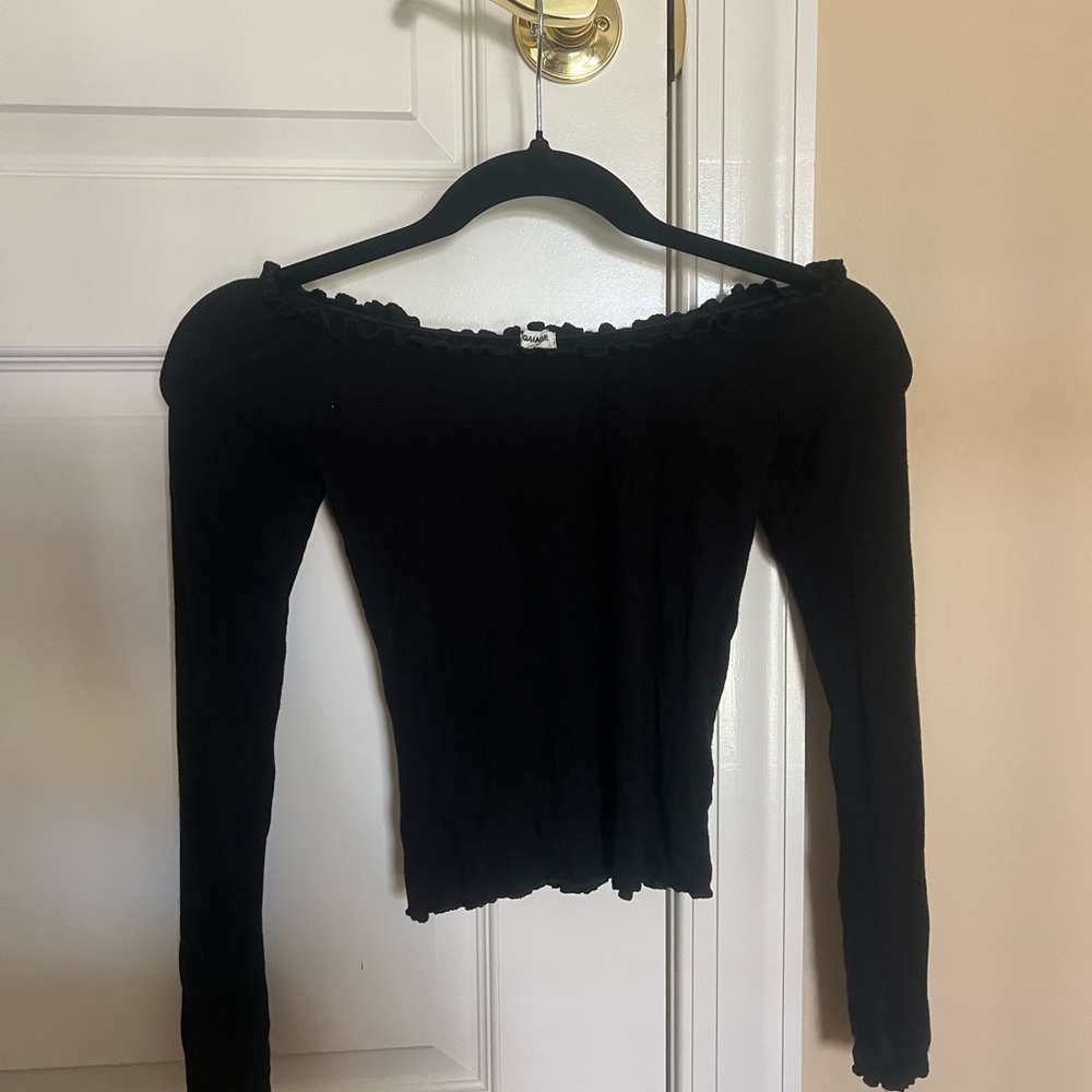 Garage Black Off-Shoulder Blouse